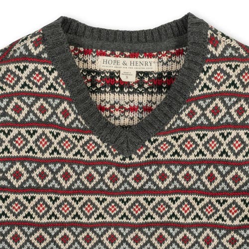 HOPE & HENRY HOPE & HENRY BOYS' ORGANIC INTARSIA SWEATER VEST, KIDS 