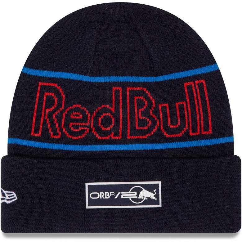 Shop New Era Navy Red Bull Racing Cuffed Knit Hat