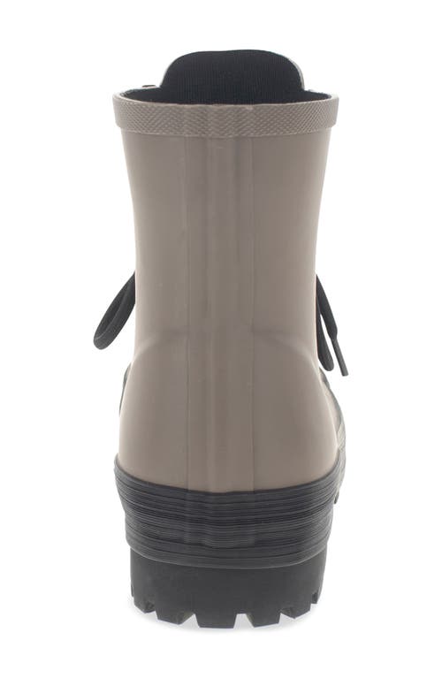 Chooka Ava Lace-up Ankle Rain Boot In Dark Taupe In Dark Taupe