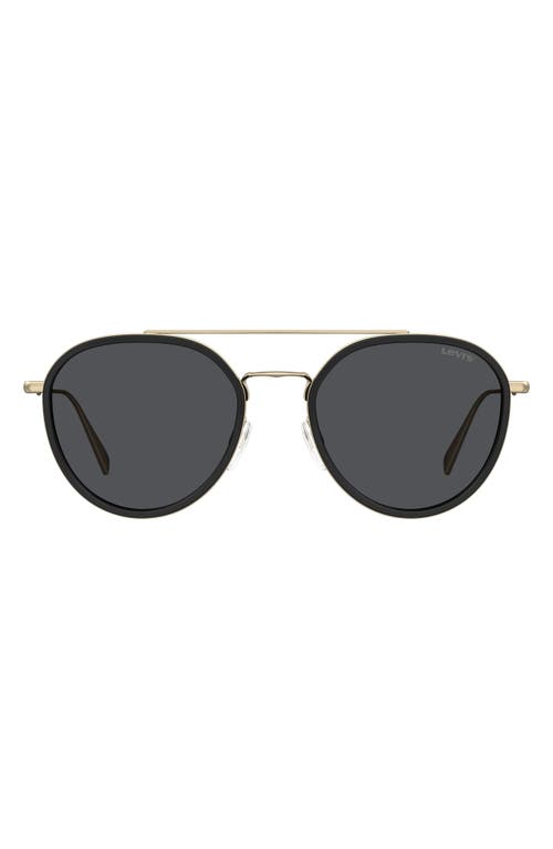 levi's 54mm Flat Front Round Sunglasses in Black/Grey