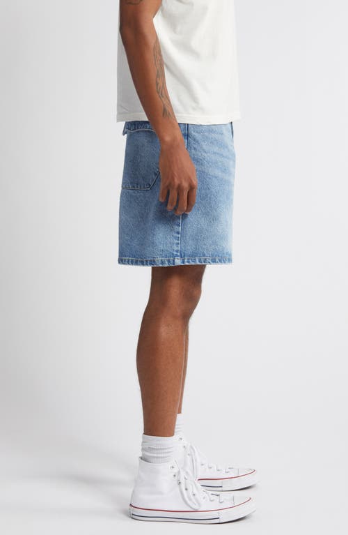 Shop Elwood Baggy Denim Shorts In Light Indigo