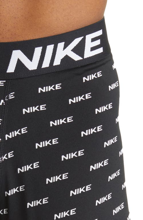 Shop Nike 3-pack Dri-fit Essential Micro Boxer Briefs In  Logo Print/grey/black