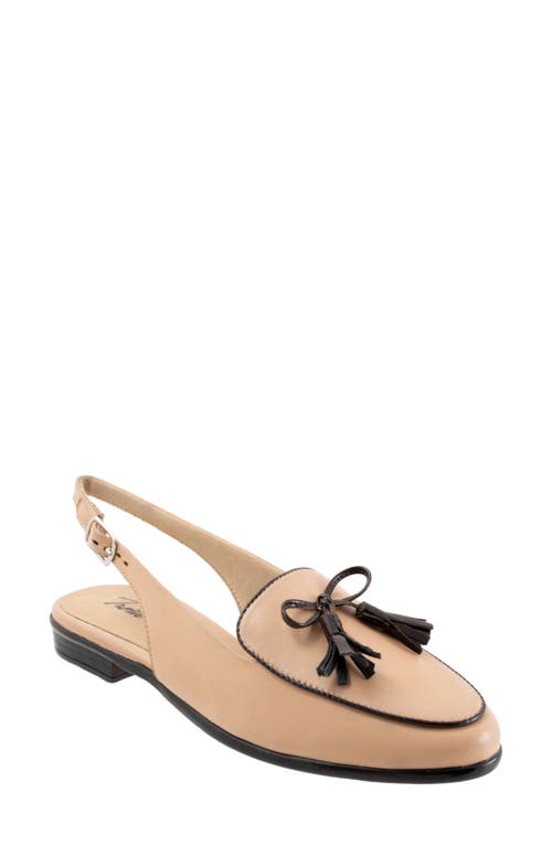 Trotters Lillie Slingback Loafer In Beige/dark Brown