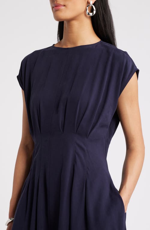 Nordstrom Pleated A-line Dress In Navy Night