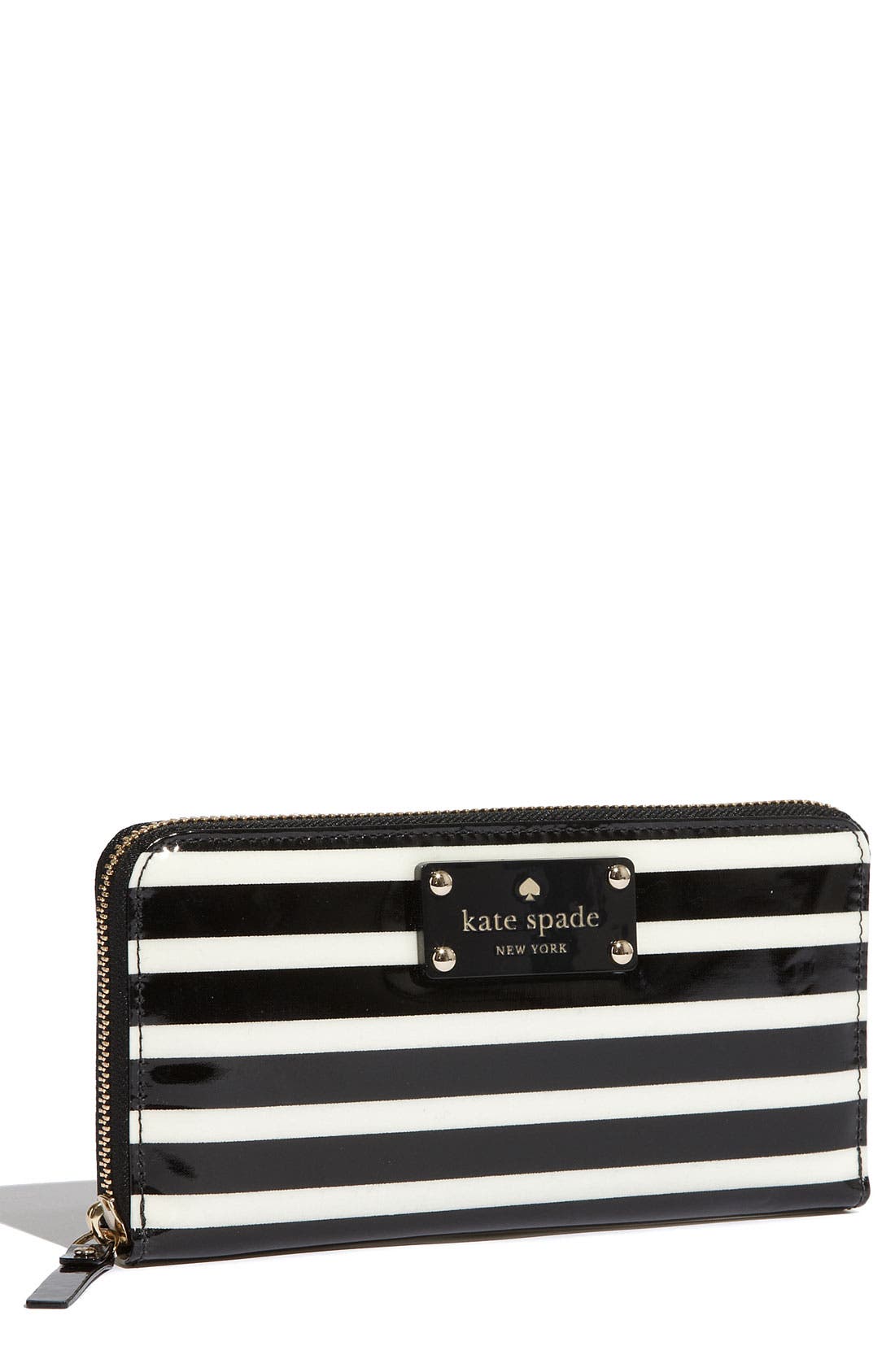 kate spade new york 'stripe lacey' zip around wallet Nordstrom