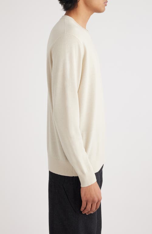 Shop Dries Van Noten Muchi Merino Wool Crewneck Sweater In Ecru