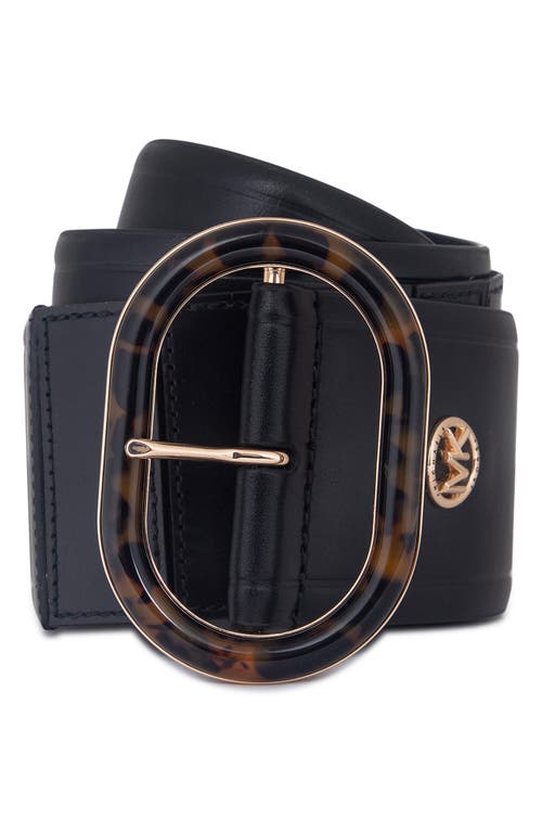 Michael Kors Leather Belt Black/Gold at Nordstrom,