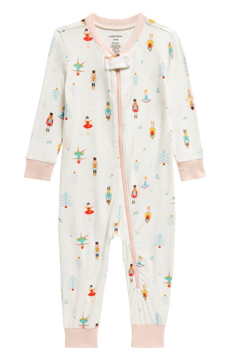 Print Fitted One-Piece Pajamas (Baby)