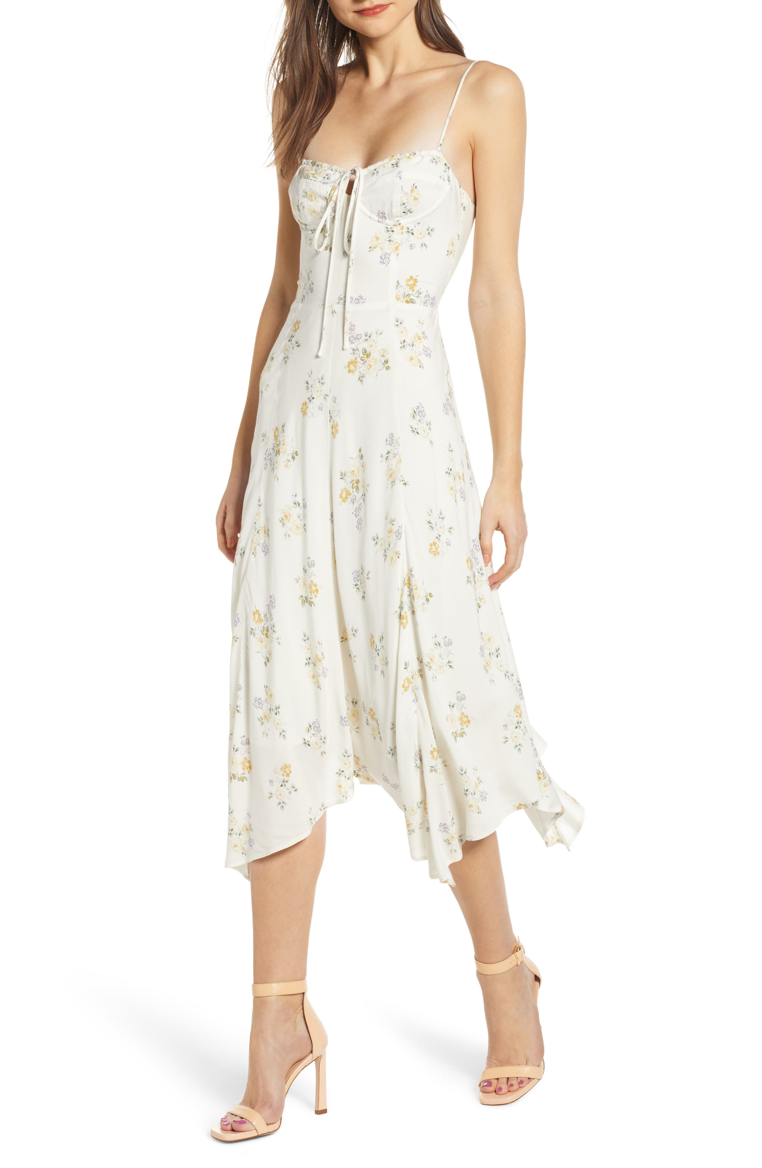 Wayf Hampshire Handkerchief Hem Dress, Ivory