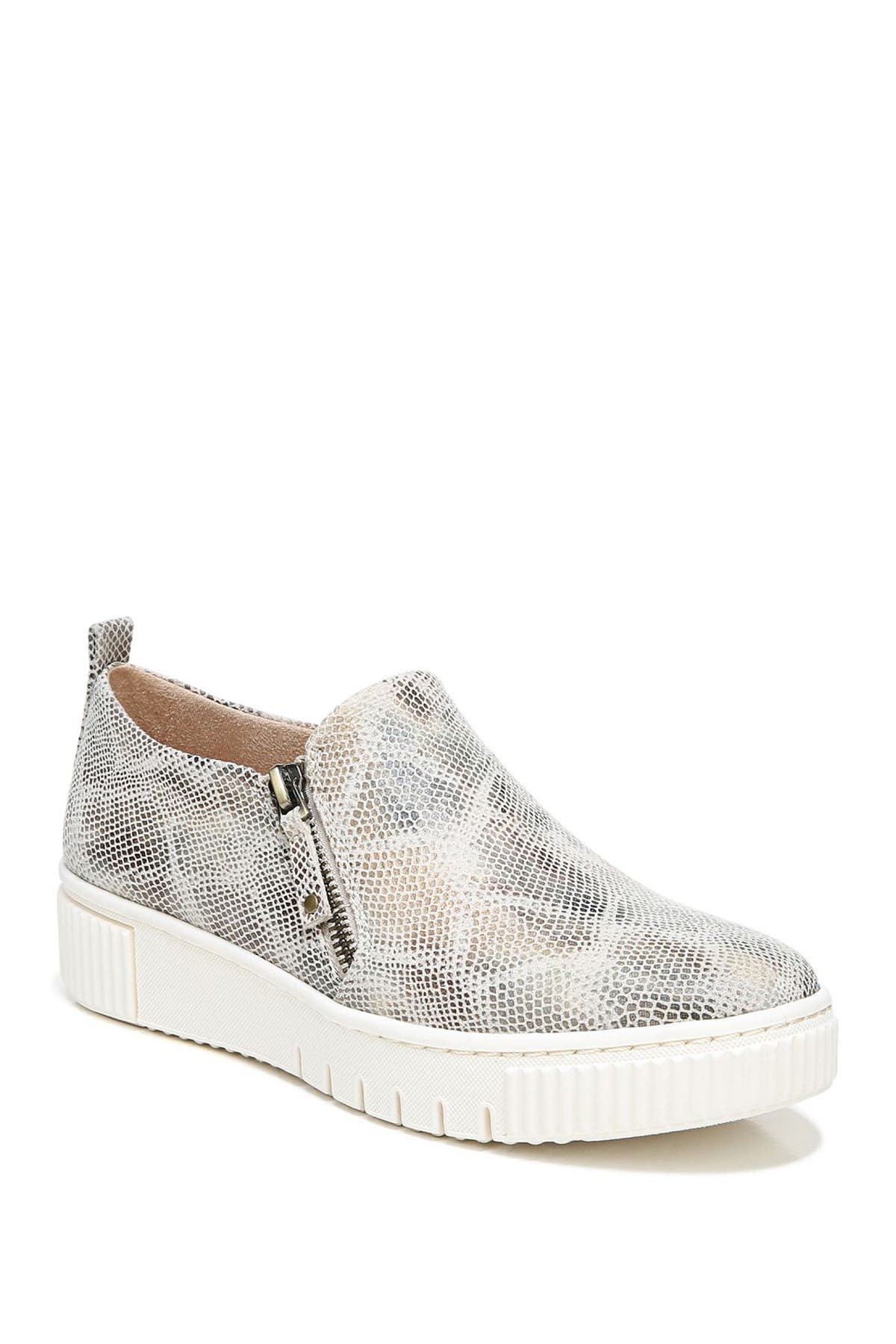 Soul Naturalizer Turner Snakeskin Print Zip Platform Sneaker In Dark Beige4