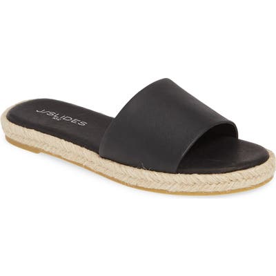 Jslides Ronnie Espadrille Slide Sandal- Black