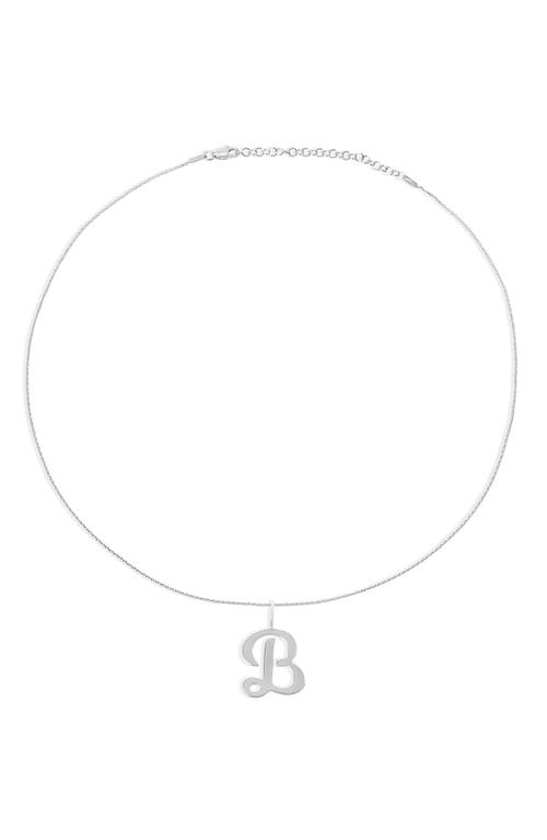 The Signature Script Pendant Necklace in Silver-B