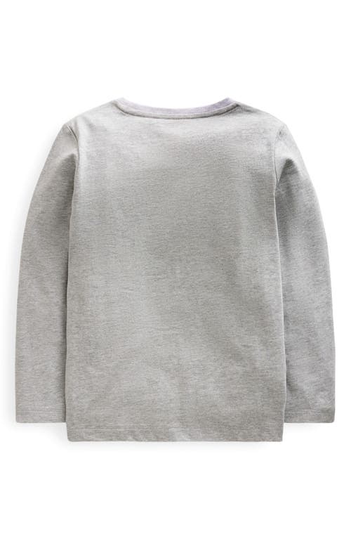 Shop Mini Boden Kids' Bouclé Appliqué Cotton T-shirt In Grey Marl