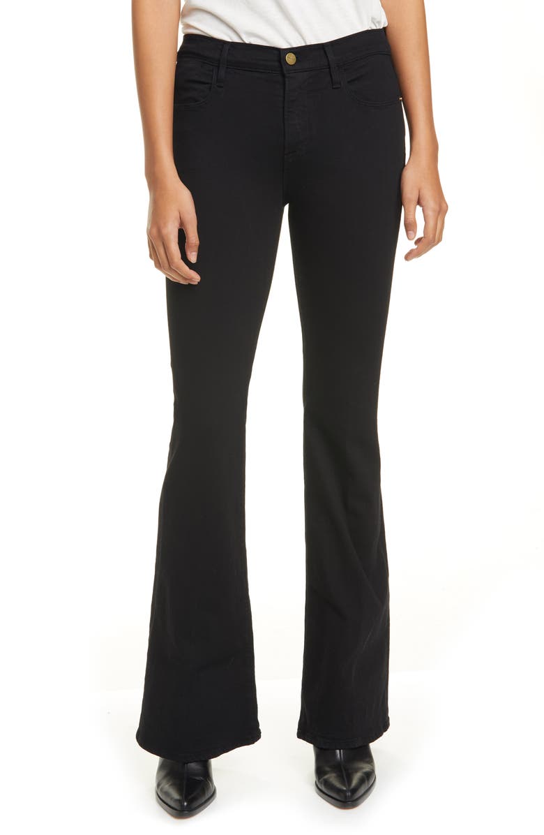 FRAME Le Pixie High Waist Flare Jeans, Main, color, FILM NOIR