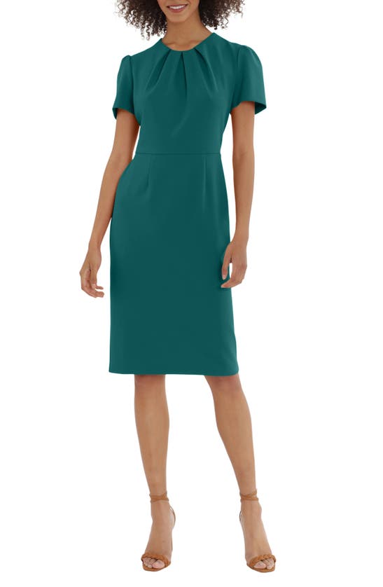 Maggy London Pleated Neck Short Sleeve Sheath Dress In Green Crush | ModeSens Maggy London Pleated Neck Short Sleeve Sheath Dress In Green Crush | ModeSens