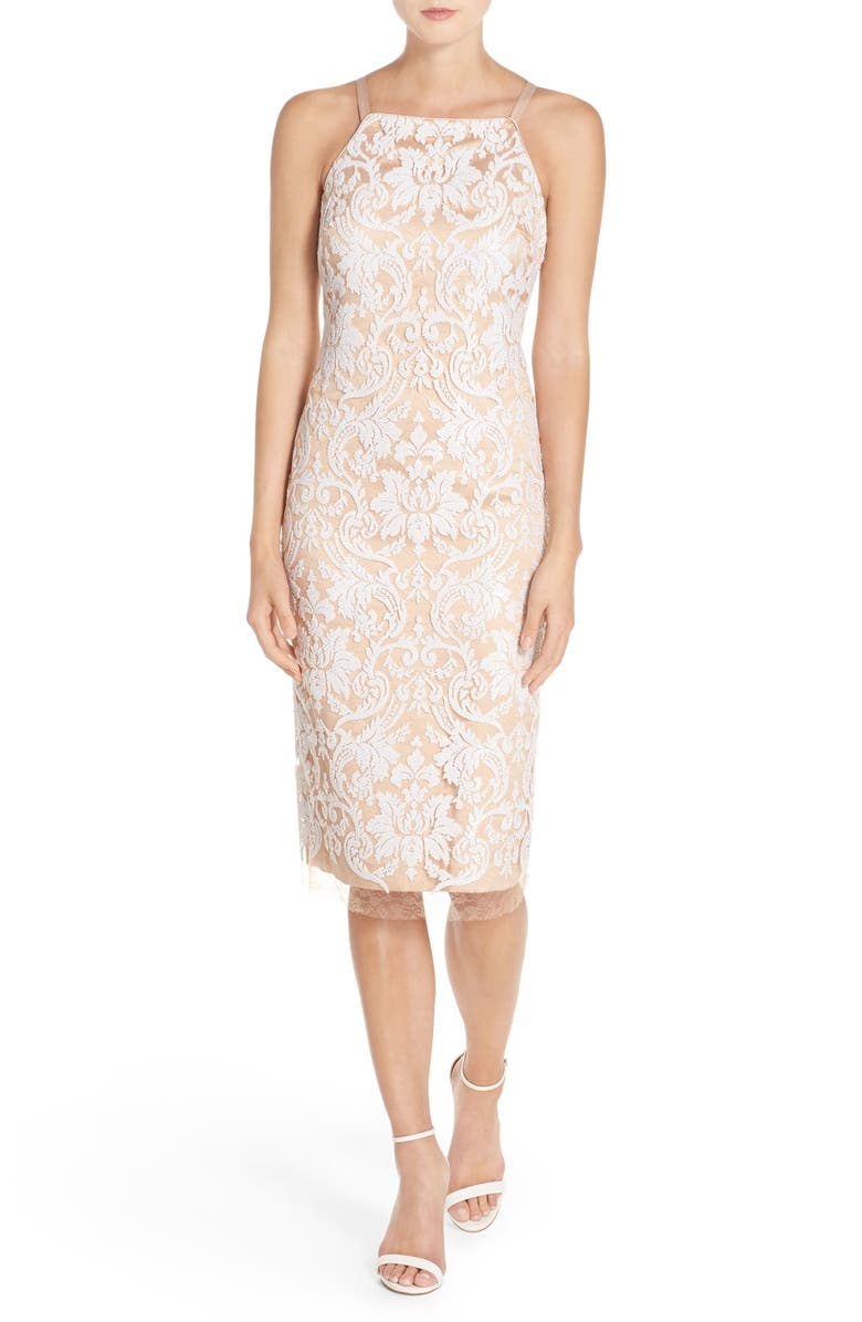 Vince Camuto Sequin Lace Midi Dress | Nordstrom