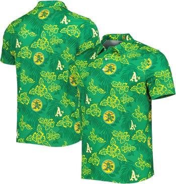 Reyn Spooner Green Oakland Athletics Cooperstown Collection Puamana Print  Polo Shirt for Men