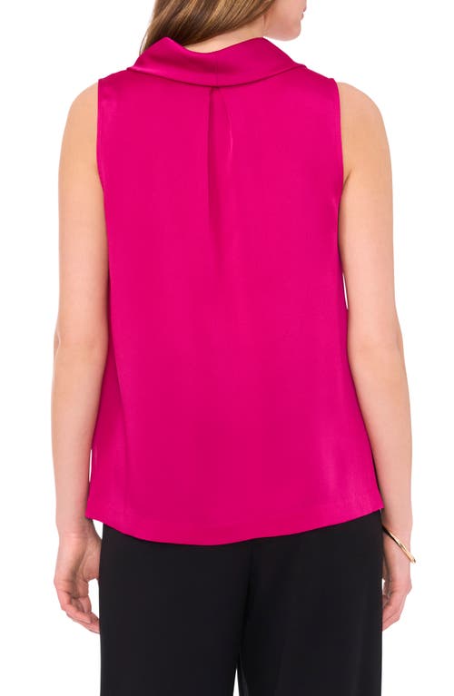 Shop Vince Camuto Hammered Satin Sleeveless Cowl Neck Top In Berry Pink