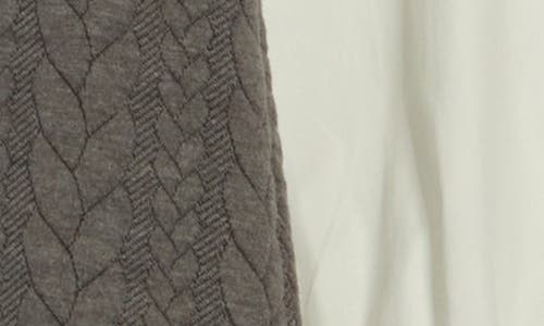 Eliza J Long Sleeve Twofer Shirtdress In Grey