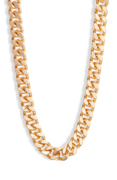 Shop Open Edit Large Flat Curb Chain Necklace In Gold- Rhodium