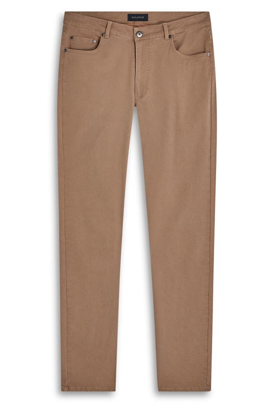 Shop Bugatchi Five-pocket Straight Leg Pants In Caramel