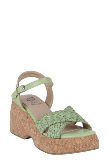 Good Choice New York Lucy Ankle Strap Platform Sandal In Green
