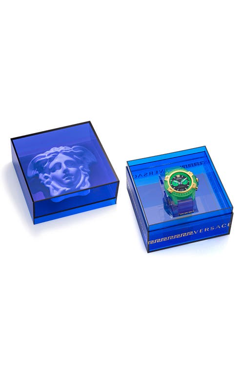Versace Icon Active Chronograph, 44mm In Transparent Green