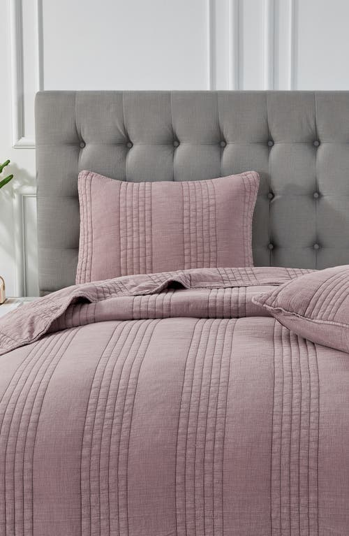 Melange Home Stone Washed Quilt & Sham Set In Eggplant