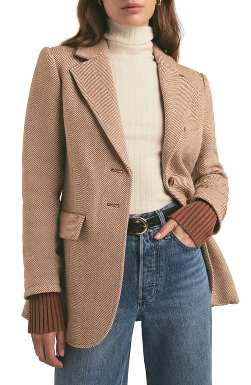 Shop Favorite Daughter The City Layered Blazer In Cognac Herringbone