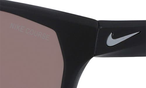 Nike Maverick Rge 59mm Rectangular Sunglasses In Matte Black/course Tint