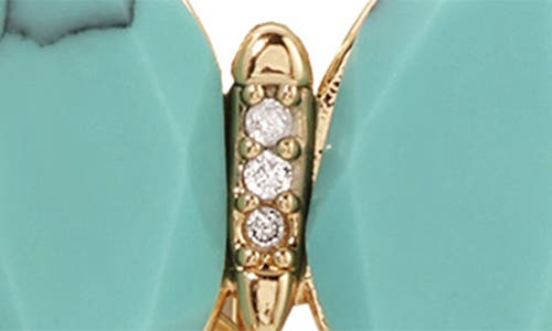 Ettika Turquoise Butterfly Freshwater Pearl Chain Dangle Earrings In Turquoise