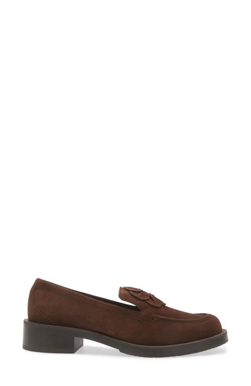 Stuart Weitzman X Sandy Liang Loafer In Walnut Suede