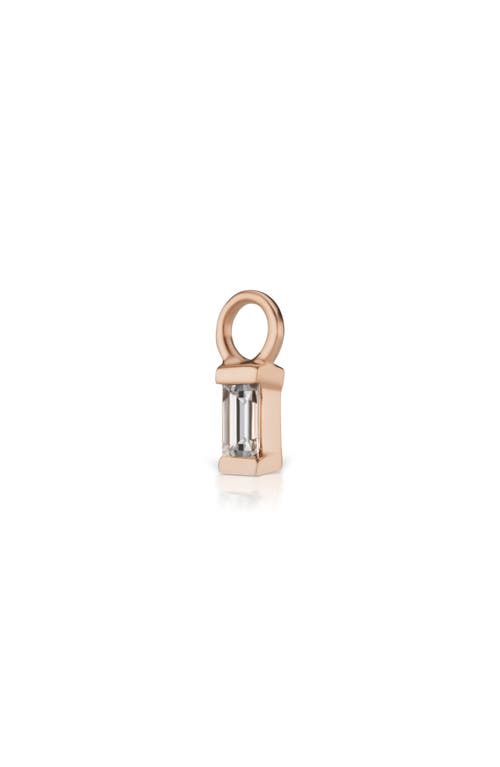 Shop Maria Tash Diamond Baguette Earring Charm In Rose Gold/diamond