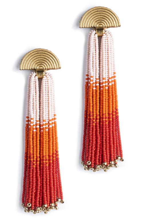 Deepa Gurnani Lalika Bead Drop Earrings In Orange