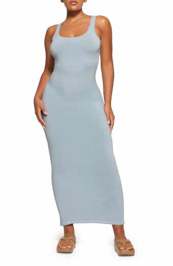 Skims Fits Everybody Wrap Long Slip Dress In Stock Availability and
