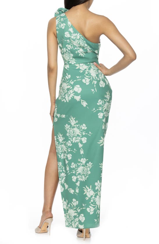 Shop Alexia Admor Astrid One-shoulder Dress In Green Floral
