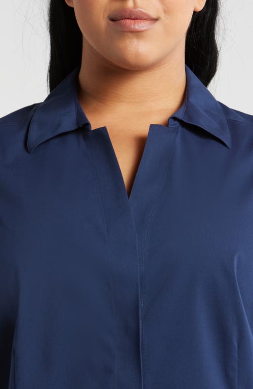 Shop Foxcroft Taylor Sleeveless Button-up Shirt In Navy