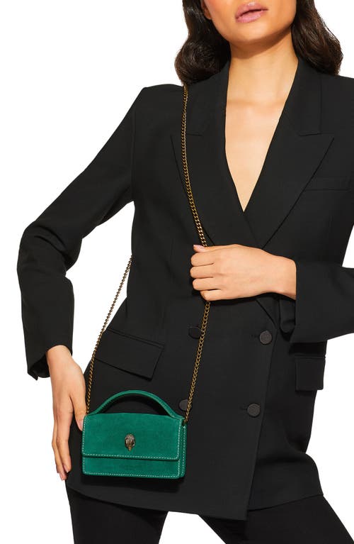 Shop Kurt Geiger London Extra Small Suede Top Handle Bag In Green