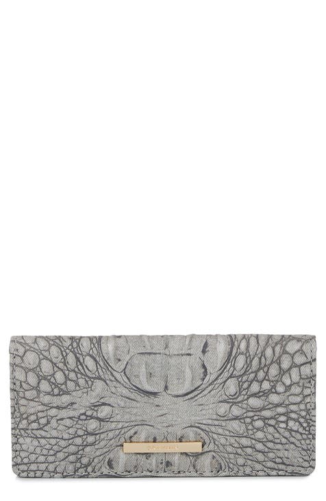 'Ady' Croc Embossed Continental Wallet