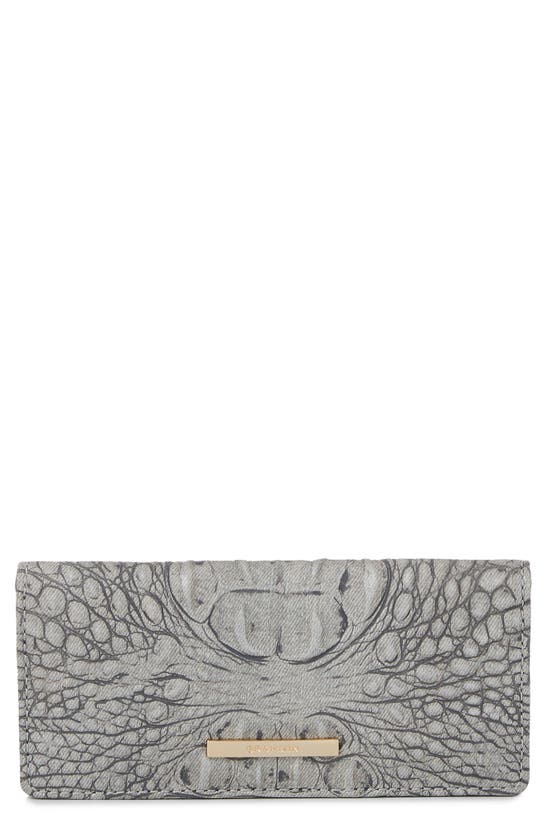 Shop Brahmin 'ady' Croc Embossed Continental Wallet In Fairest Grey