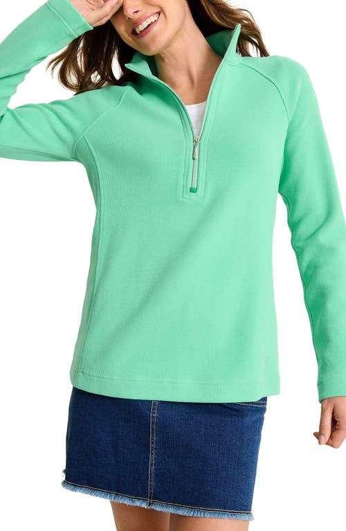 Tommy Bahama New Aruba Stretch Cotton Half Zip Pullover in Mint Tourmaline 