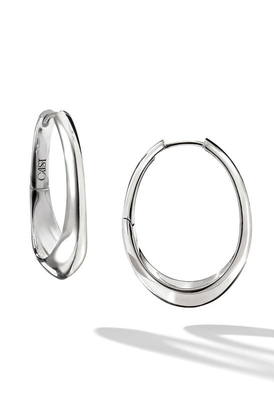 Shop Cast The Major Fluid Hoop Earrings In Silver