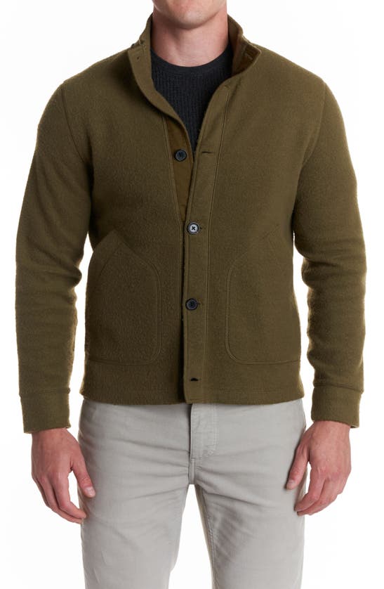 Billy Reid Button up Fleece Jacket In Olive ModeSens