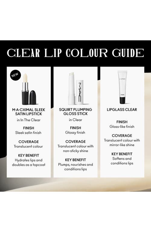 Shop Mac Cosmetics M·a·cximal Sleek Satin Lipstick In In The Clear