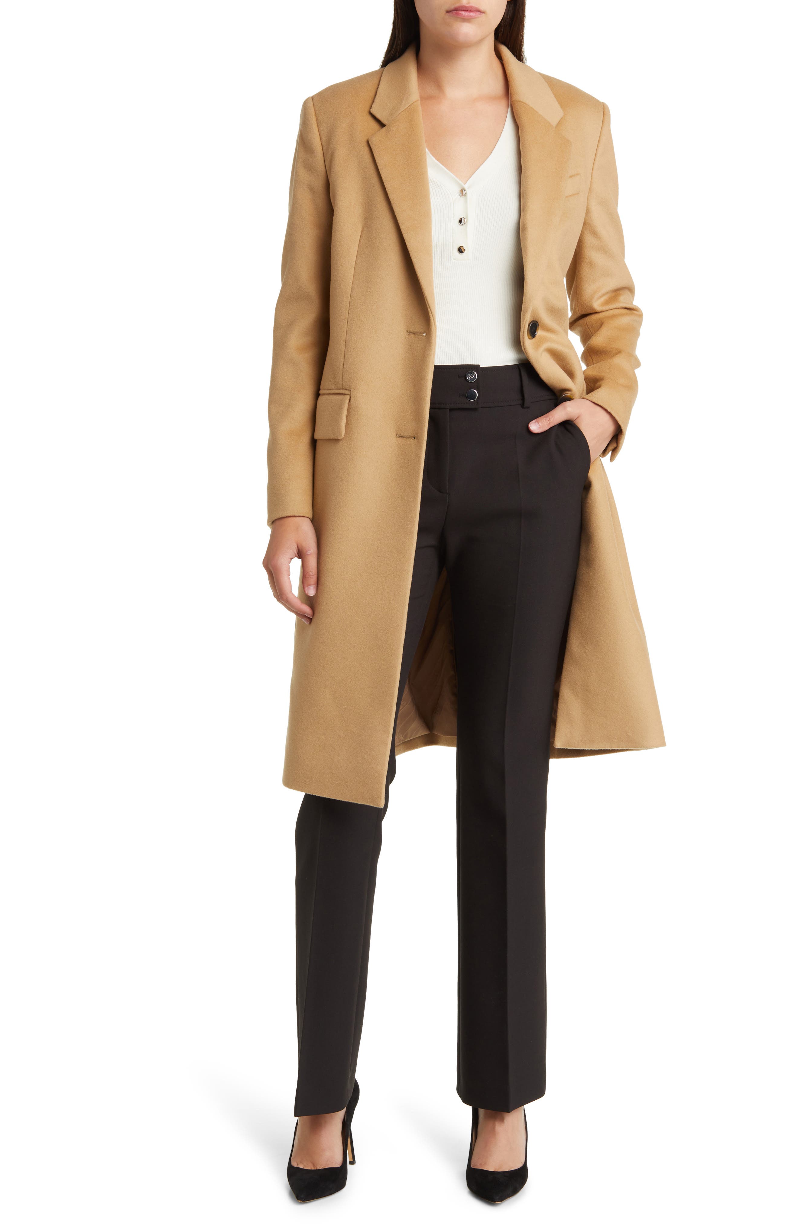 hugo boss beige coat
