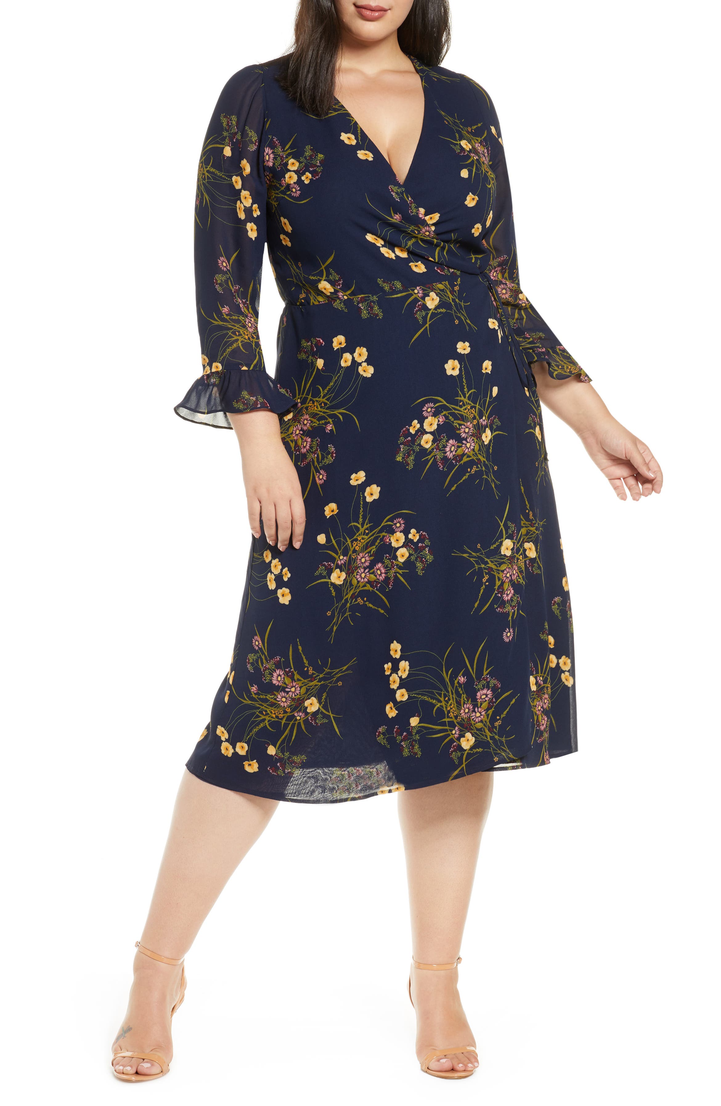 Reformation Mulberry Print Wrap Dress (Plus Size) | Nordstrom