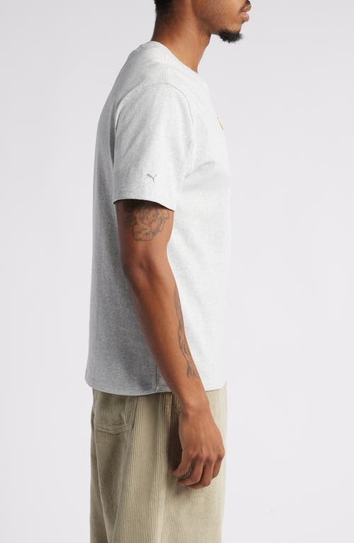 Shop Puma X Noah Cotton Graphic T-shirt In Light Gray Heather