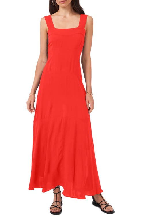 Paneled Maxi Tank Dress in Lobster Red