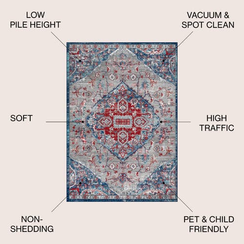 Shop Jonathan Y Modern Persian Vintage Medallion Area Rug In Red/navy