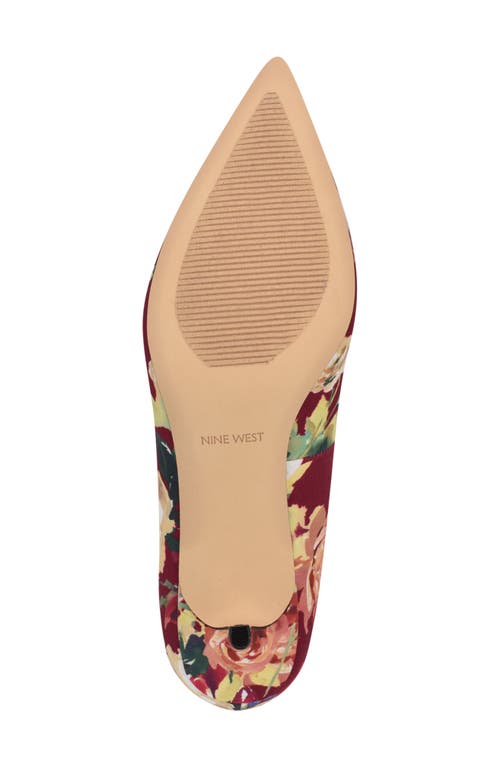 Shop Nine West Arlene Pointed Toe Pump In Red Floral Multi